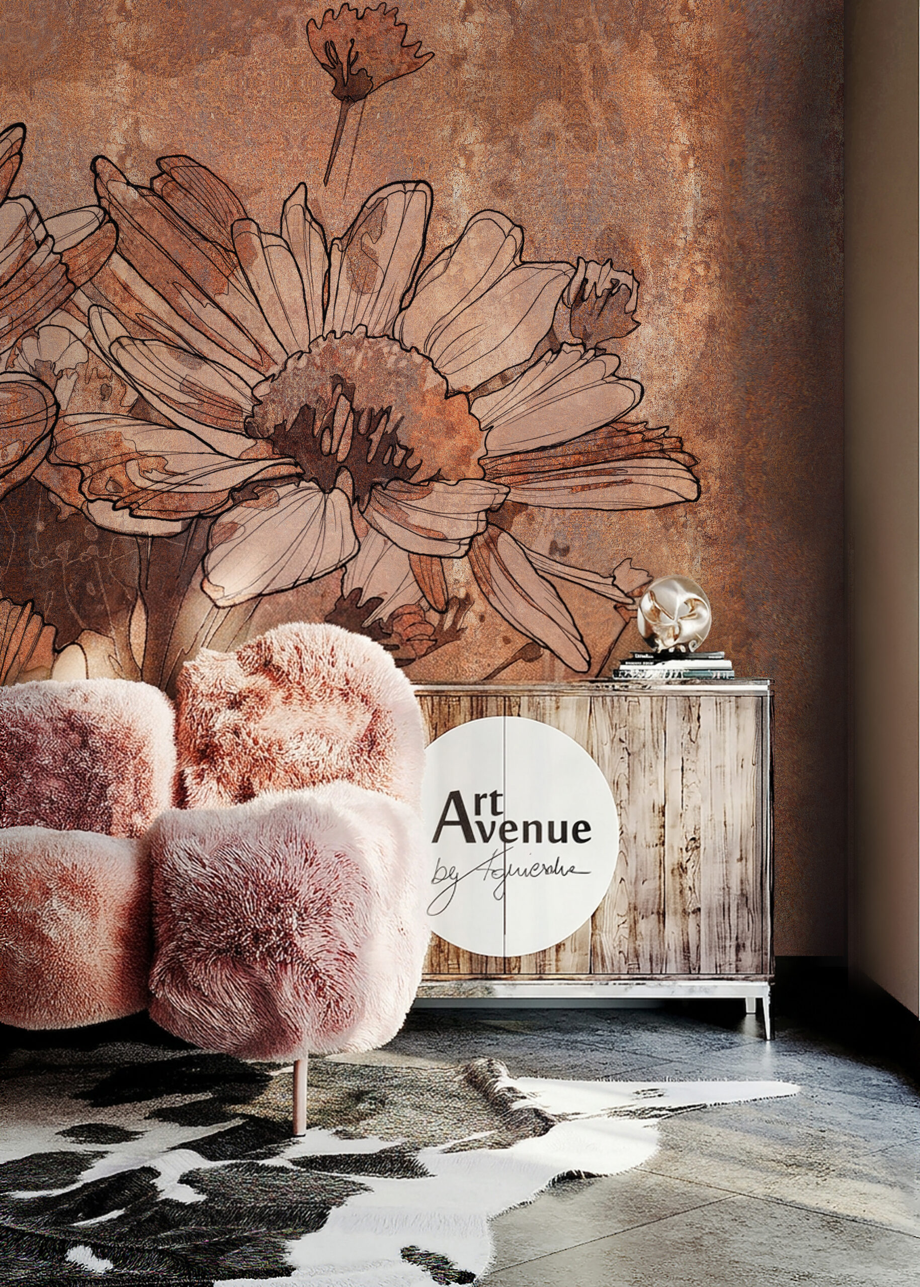designerskie tapety do salonu