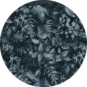 Tapeta w kształcie koła Mysterious Plants #29