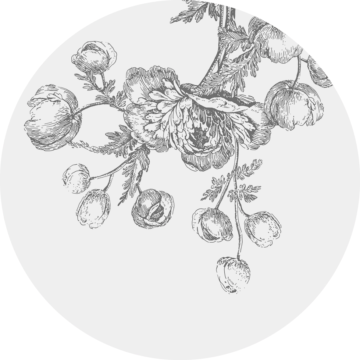 Tapeta w kształcie koła Floral Elegance #36