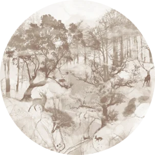 Tapeta w kształcie koła Forest Secrets #51