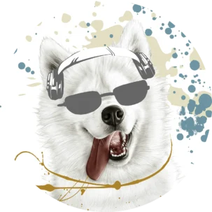 Tapeta w kształcie koła Young Samoyed #76