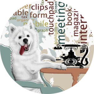 Tapeta w kształcie koła Young Samoyed #79