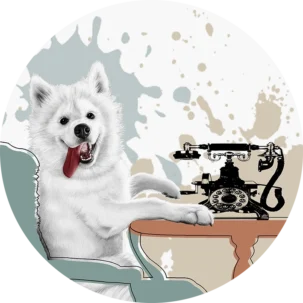 Tapeta w kształcie koła Young Samoyed #80