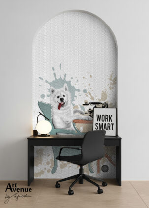 Tapeta w kształcie łuku Young Samoyed #80